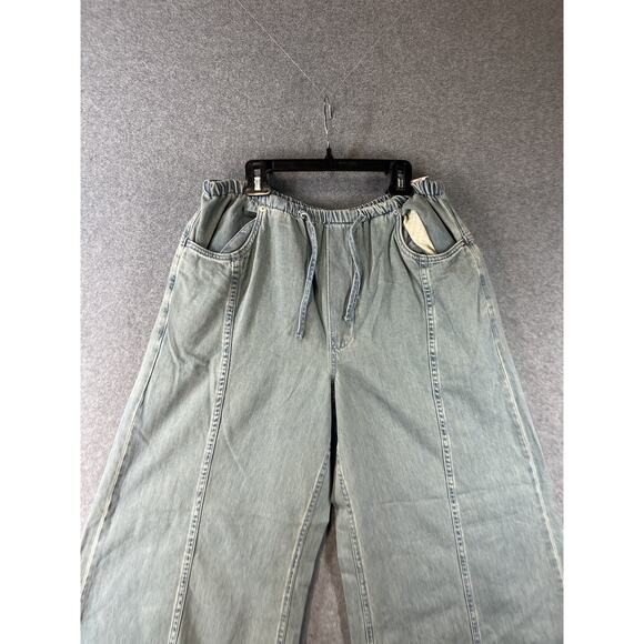 Free People Veritas Wide Leg Jeans Size Medium Drawstring - Picture 4 of 10